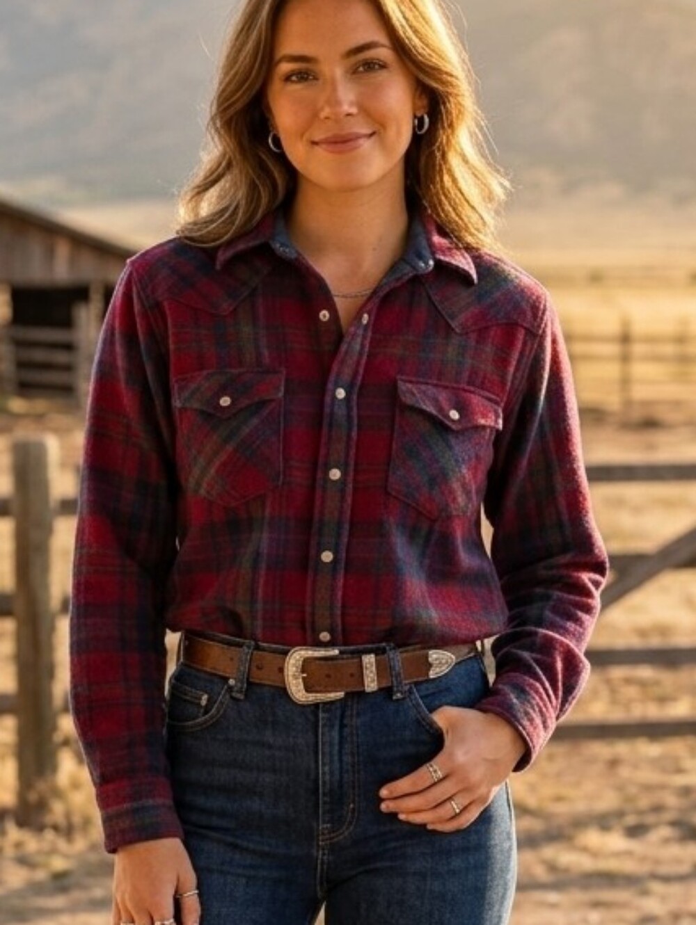 Vintage Pendleton 100% Pure Virgin Wool Button Down Womens XL Western Ranch